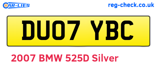 DU07YBC are the vehicle registration plates.