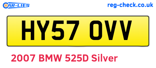 HY57OVV are the vehicle registration plates.