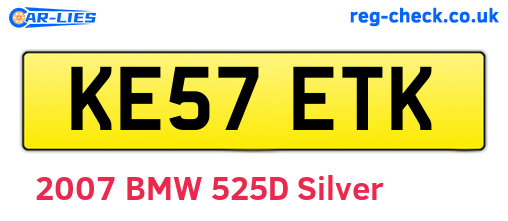 KE57ETK are the vehicle registration plates.