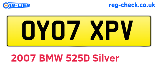 OY07XPV are the vehicle registration plates.