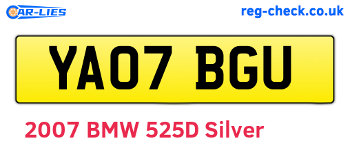 YA07BGU are the vehicle registration plates.