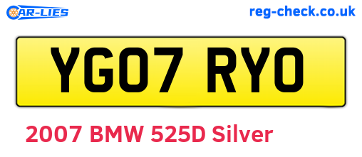 YG07RYO are the vehicle registration plates.