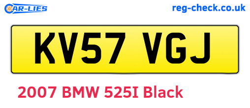 KV57VGJ are the vehicle registration plates.