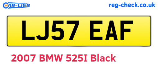 LJ57EAF are the vehicle registration plates.