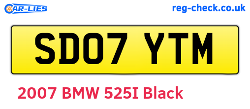SD07YTM are the vehicle registration plates.