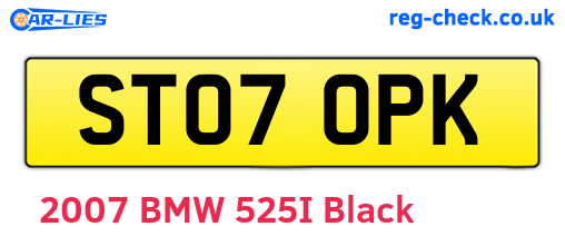 ST07OPK are the vehicle registration plates.