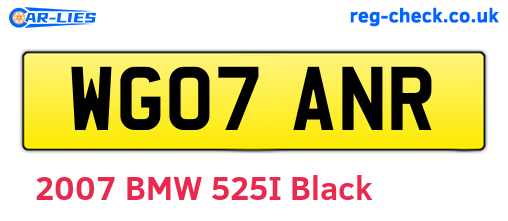 WG07ANR are the vehicle registration plates.