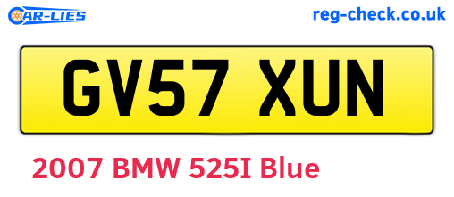GV57XUN are the vehicle registration plates.