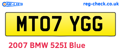 MT07YGG are the vehicle registration plates.