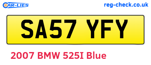 SA57YFY are the vehicle registration plates.