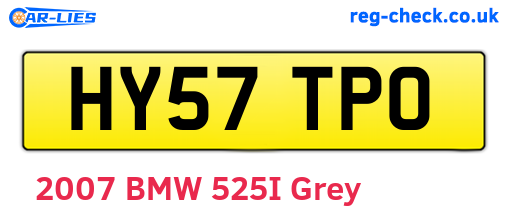 HY57TPO are the vehicle registration plates.