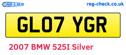 GL07YGR are the vehicle registration plates.
