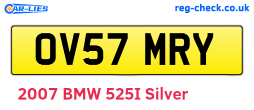 OV57MRY are the vehicle registration plates.