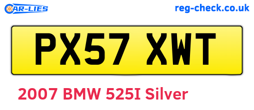 PX57XWT are the vehicle registration plates.