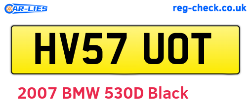 HV57UOT are the vehicle registration plates.