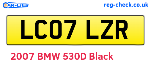 LC07LZR are the vehicle registration plates.