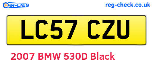 LC57CZU are the vehicle registration plates.