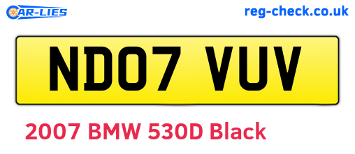 ND07VUV are the vehicle registration plates.