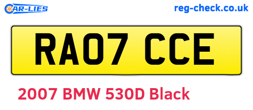 RA07CCE are the vehicle registration plates.