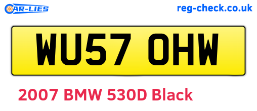 WU57OHW are the vehicle registration plates.
