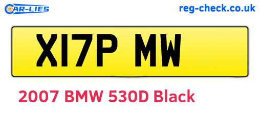 X17PMW are the vehicle registration plates.
