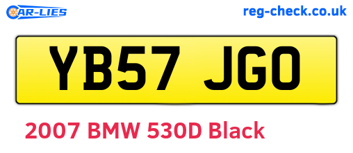 YB57JGO are the vehicle registration plates.