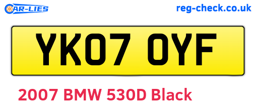 YK07OYF are the vehicle registration plates.