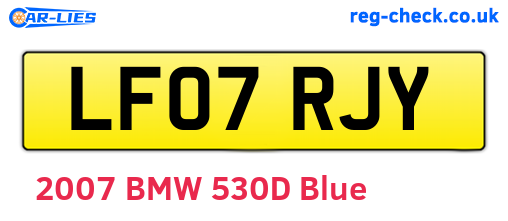 LF07RJY are the vehicle registration plates.