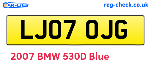 LJ07OJG are the vehicle registration plates.