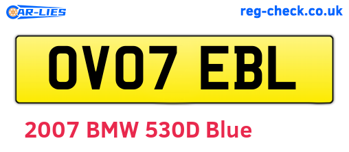 OV07EBL are the vehicle registration plates.