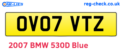 OV07VTZ are the vehicle registration plates.