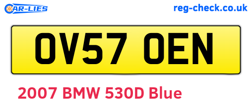 OV57OEN are the vehicle registration plates.