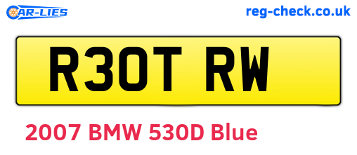 R30TRW are the vehicle registration plates.