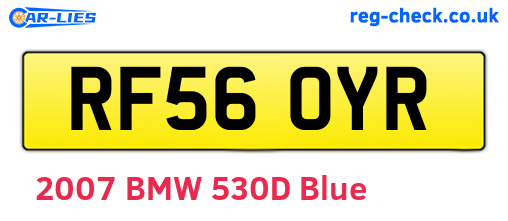 RF56OYR are the vehicle registration plates.