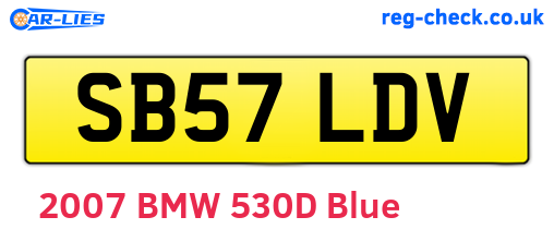 SB57LDV are the vehicle registration plates.