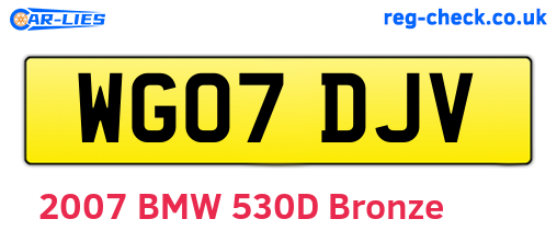 WG07DJV are the vehicle registration plates.