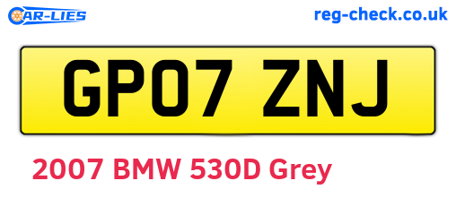 GP07ZNJ are the vehicle registration plates.