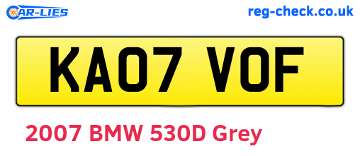 KA07VOF are the vehicle registration plates.