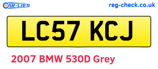 LC57KCJ are the vehicle registration plates.