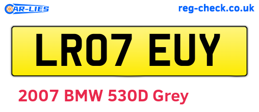 LR07EUY are the vehicle registration plates.