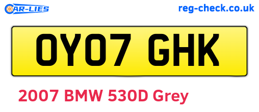 OY07GHK are the vehicle registration plates.