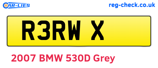 R3RWX are the vehicle registration plates.
