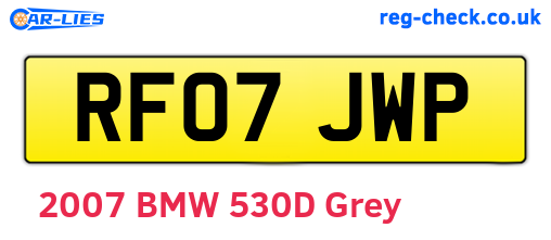 RF07JWP are the vehicle registration plates.