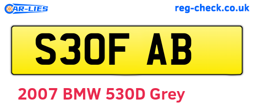 S30FAB are the vehicle registration plates.