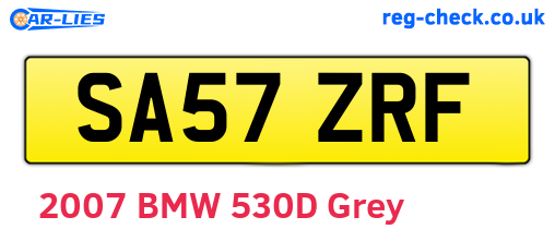 SA57ZRF are the vehicle registration plates.