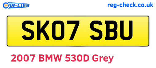 SK07SBU are the vehicle registration plates.