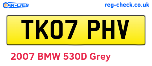 TK07PHV are the vehicle registration plates.