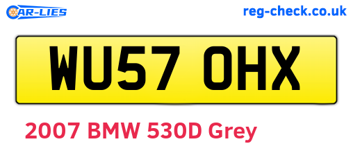 WU57OHX are the vehicle registration plates.