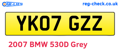 YK07GZZ are the vehicle registration plates.