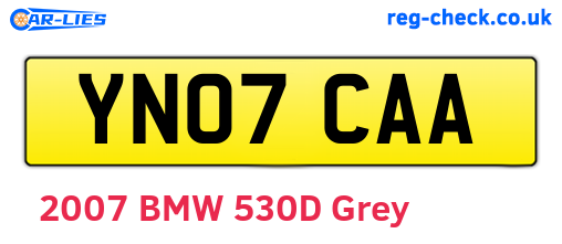 YN07CAA are the vehicle registration plates.
